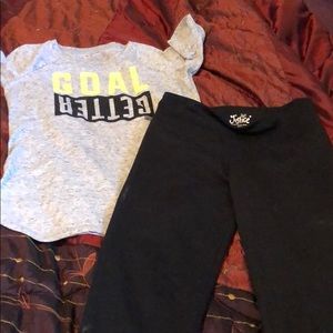 Justice athletic set top and leggings size 10